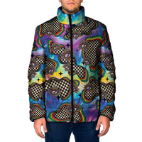 Hippie Padded Jacket Psychedelic Third Eye Art - Wonder Print Shop