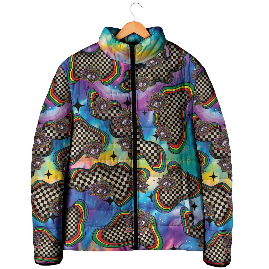 Hippie Padded Jacket Psychedelic Third Eye Art - Wonder Print Shop