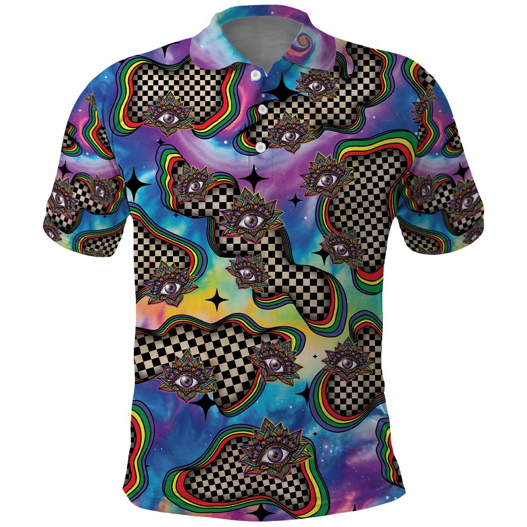 Hippie Polo Shirt Psychedelic Third Eye Art - Wonder Print Shop