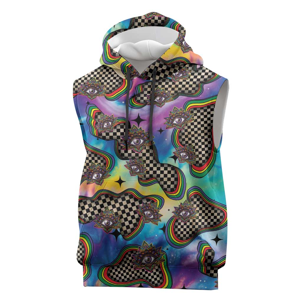 Hippie Sleeveless Hoodie Psychedelic Third Eye Art - Wonder Print Shop