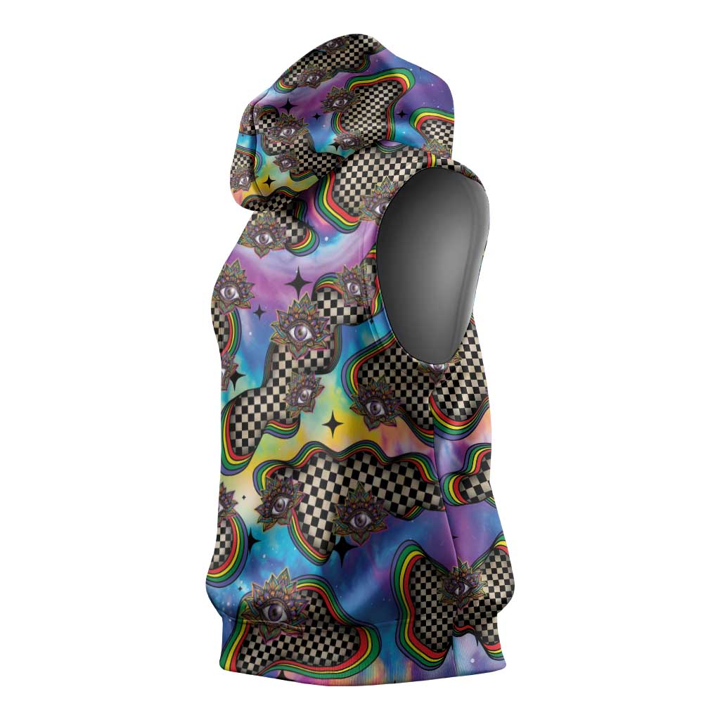 Hippie Sleeveless Hoodie Psychedelic Third Eye Art - Wonder Print Shop