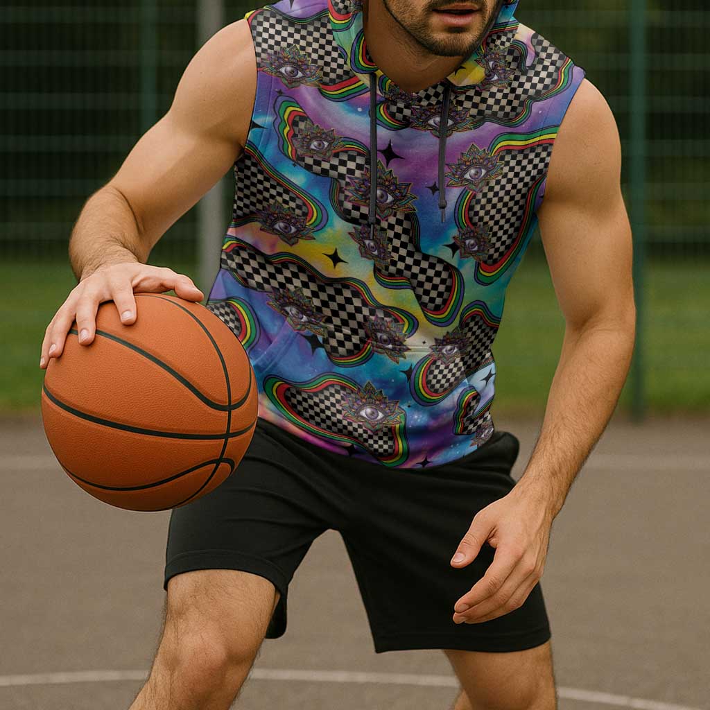 Hippie Sleeveless Hoodie Psychedelic Third Eye Art - Wonder Print Shop