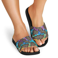 Hippie Slide Sandals Psychedelic Third Eye Art - Wonder Print Shop