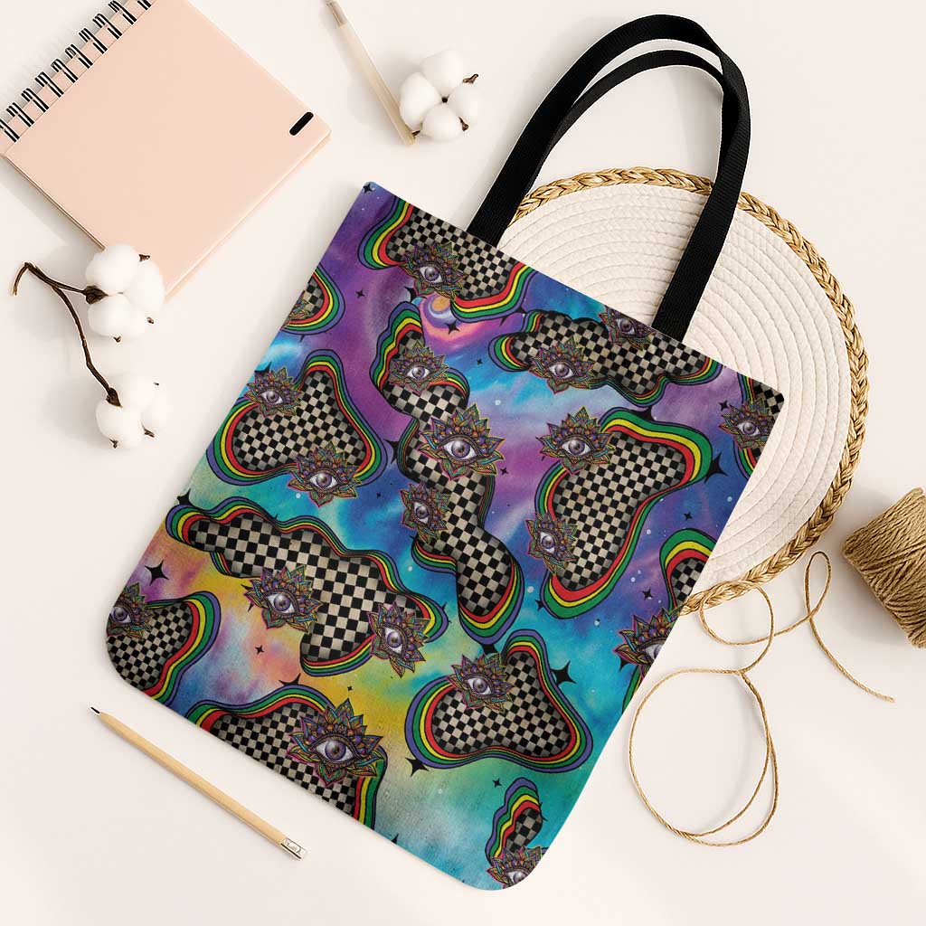 Hippie Tote Bag Psychedelic Third Eye Art - Wonder Print Shop