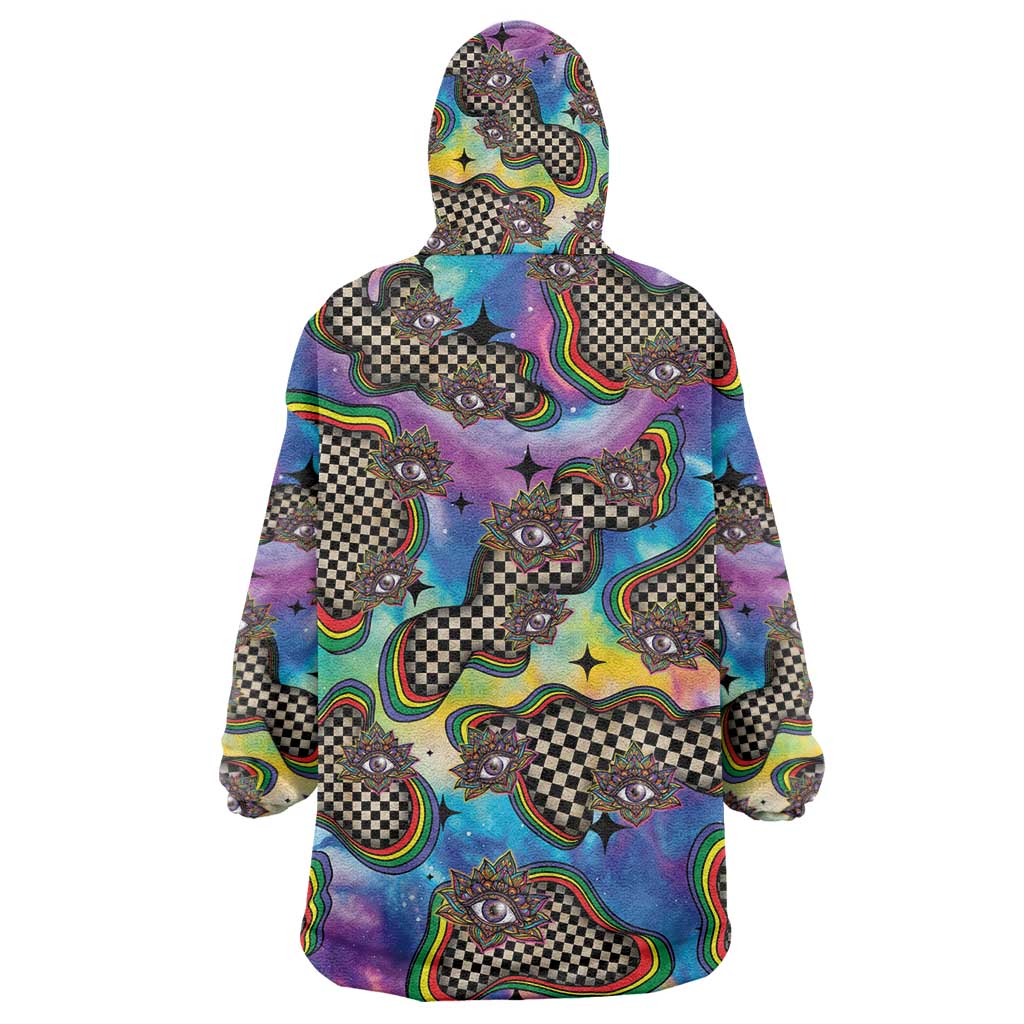 Hippie Wearable Blanket Hoodie Psychedelic Third Eye Art - Wonder Print Shop