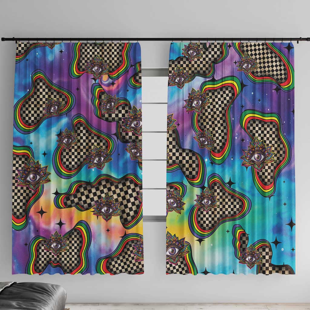 Hippie Window Curtain Psychedelic Third Eye Art - Wonder Print Shop