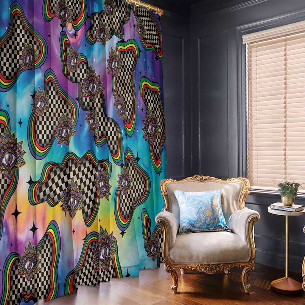 Hippie Window Curtain Psychedelic Third Eye Art - Wonder Print Shop