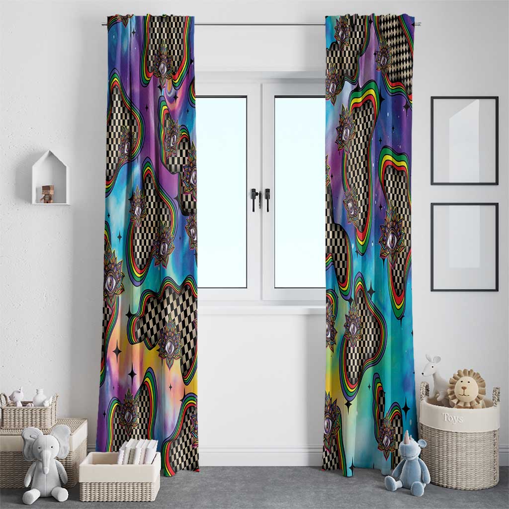 Hippie Window Curtain Psychedelic Third Eye Art - Wonder Print Shop