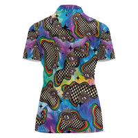 Hippie Women Polo Shirt Psychedelic Third Eye Art - Wonder Print Shop