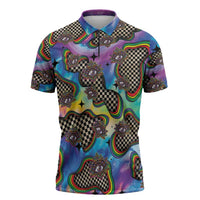 Hippie Zipper Polo Shirt Psychedelic Third Eye Art - Wonder Print Shop