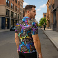 Hippie Zipper Polo Shirt Psychedelic Third Eye Art - Wonder Print Shop