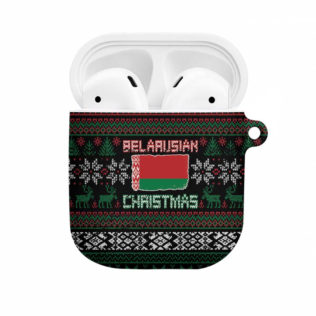 Belarus Christmas AirPods Case Flag With Belarusian Patterns - Wonder Print Shop