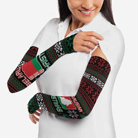 Belarus Christmas Arm Sleeves Flag With Belarusian Patterns - Wonder Print Shop