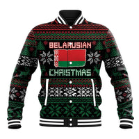 Belarus Christmas Baseball Jacket Flag With Belarusian Patterns - Wonder Print Shop