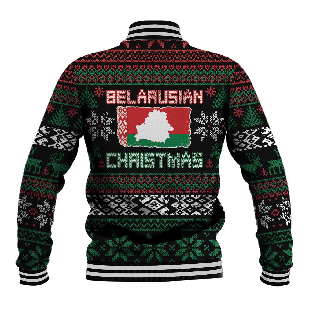 Belarus Christmas Baseball Jacket Flag With Belarusian Patterns - Wonder Print Shop