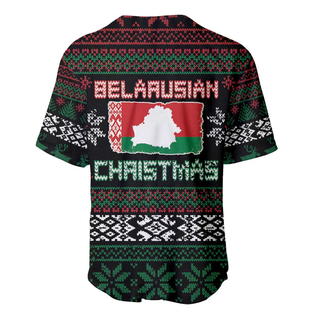 Belarus Christmas Baseball Jersey Flag With Belarusian Patterns - Wonder Print Shop