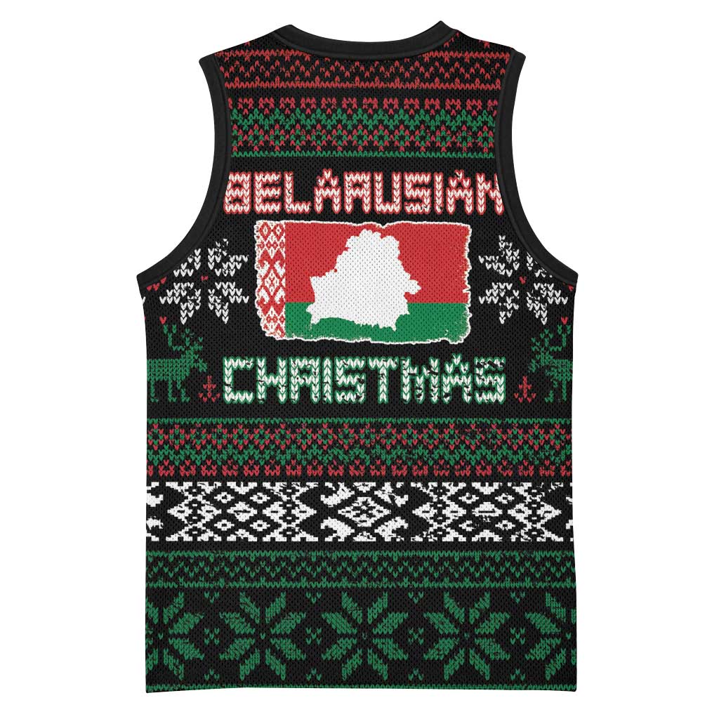 Belarus Christmas Basketball Jersey Flag With Belarusian Patterns - Wonder Print Shop