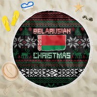 Belarus Christmas Beach Blanket Flag With Belarusian Patterns - Wonder Print Shop