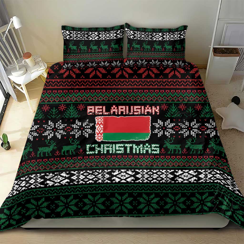 Belarus Christmas Bedding Set Flag With Belarusian Patterns - Wonder Print Shop