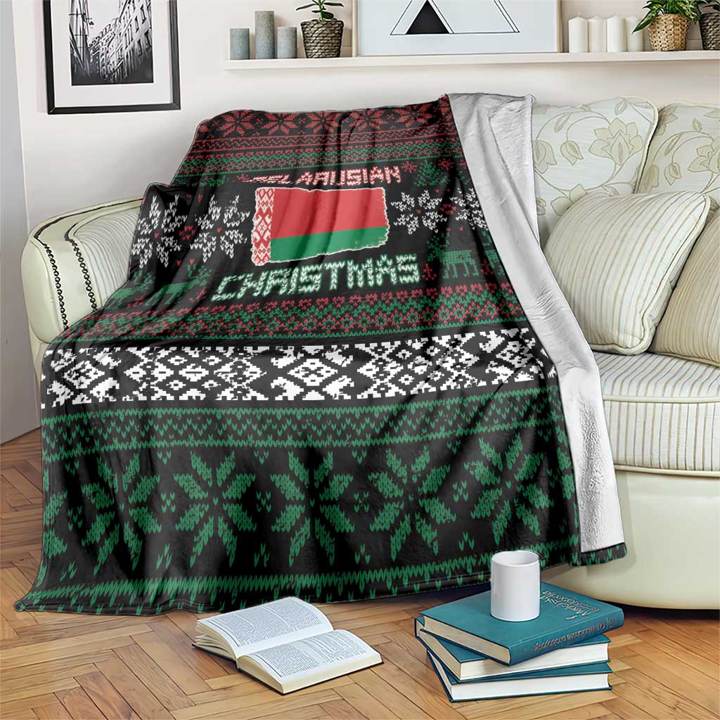 Belarus Christmas Blanket Flag With Belarusian Patterns - Wonder Print Shop
