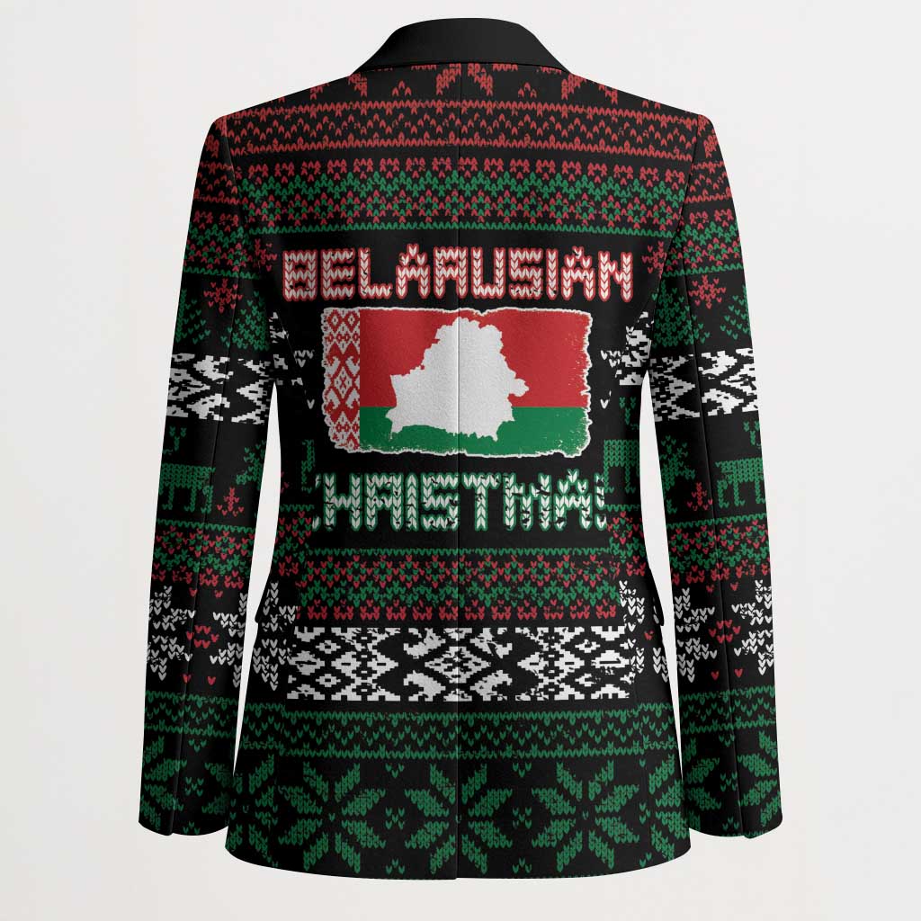 Belarus Christmas Blazer Flag With Belarusian Patterns - Wonder Print Shop