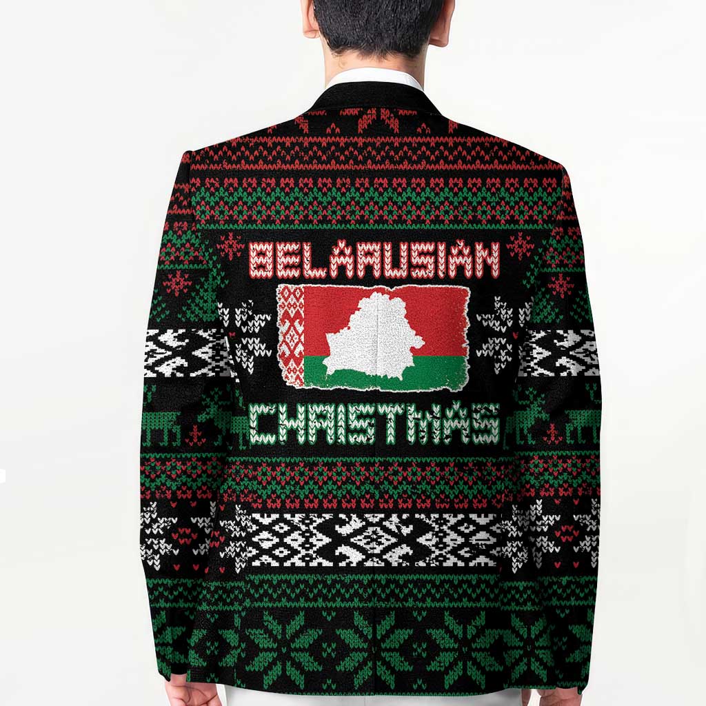 Belarus Christmas Blazer Flag With Belarusian Patterns - Wonder Print Shop