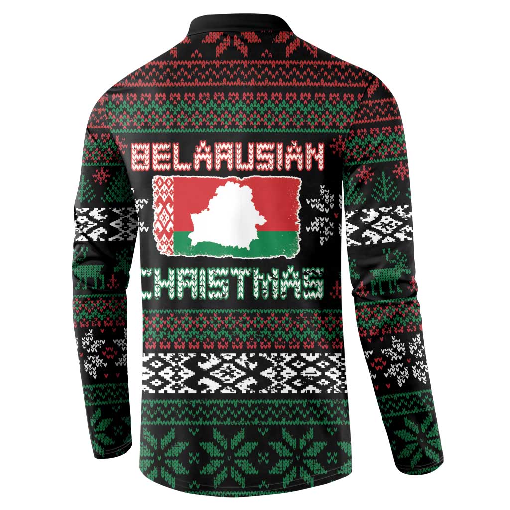 Belarus Christmas Button Sweatshirt Flag With Belarusian Patterns - Wonder Print Shop