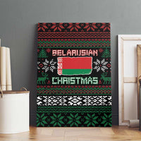 Belarus Christmas Canvas Wall Art Flag With Belarusian Patterns - Wonder Print Shop
