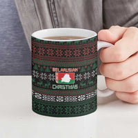 Belarus Christmas Ceramic Mug Flag With Belarusian Patterns - Wonder Print Shop