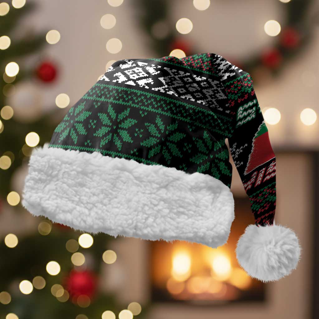Belarus Christmas Santa Hat Flag With Belarusian Patterns - Wonder Print Shop