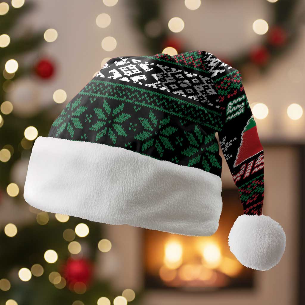 Belarus Christmas Santa Hat Flag With Belarusian Patterns - Wonder Print Shop