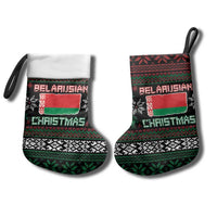 Belarus Christmas Stocking Flag With Belarusian Patterns - Wonder Print Shop