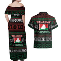 Belarus Christmas Couples Matching Off Shoulder Maxi Dress and Hawaiian Shirt Flag With Belarusian Patterns - Wonder Print Shop