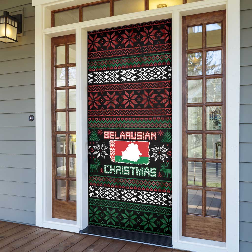 Belarus Christmas Door Cover Flag With Belarusian Patterns - Wonder Print Shop
