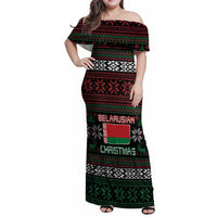Belarus Christmas Family Matching Off Shoulder Maxi Dress and Hawaiian Shirt Flag With Belarusian Patterns - Wonder Print Shop