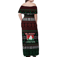 Belarus Christmas Family Matching Off Shoulder Maxi Dress and Hawaiian Shirt Flag With Belarusian Patterns - Wonder Print Shop