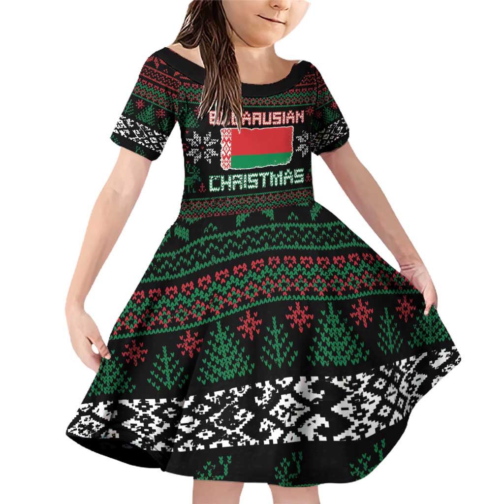 Belarus Christmas Family Matching Off Shoulder Short Dress and Hawaiian Shirt Flag With Belarusian Patterns - Wonder Print Shop