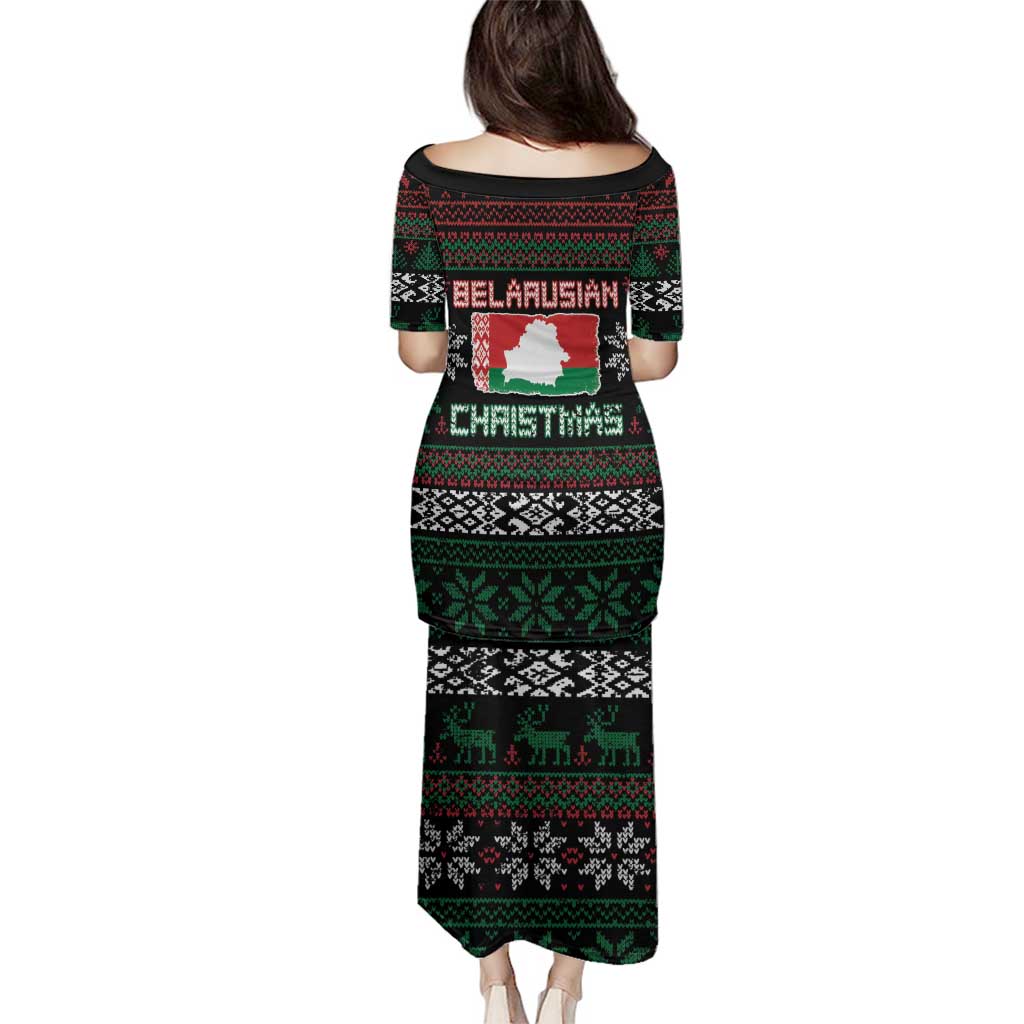 Belarus Christmas Family Matching Puletasi and Hawaiian Shirt Flag With Belarusian Patterns - Wonder Print Shop