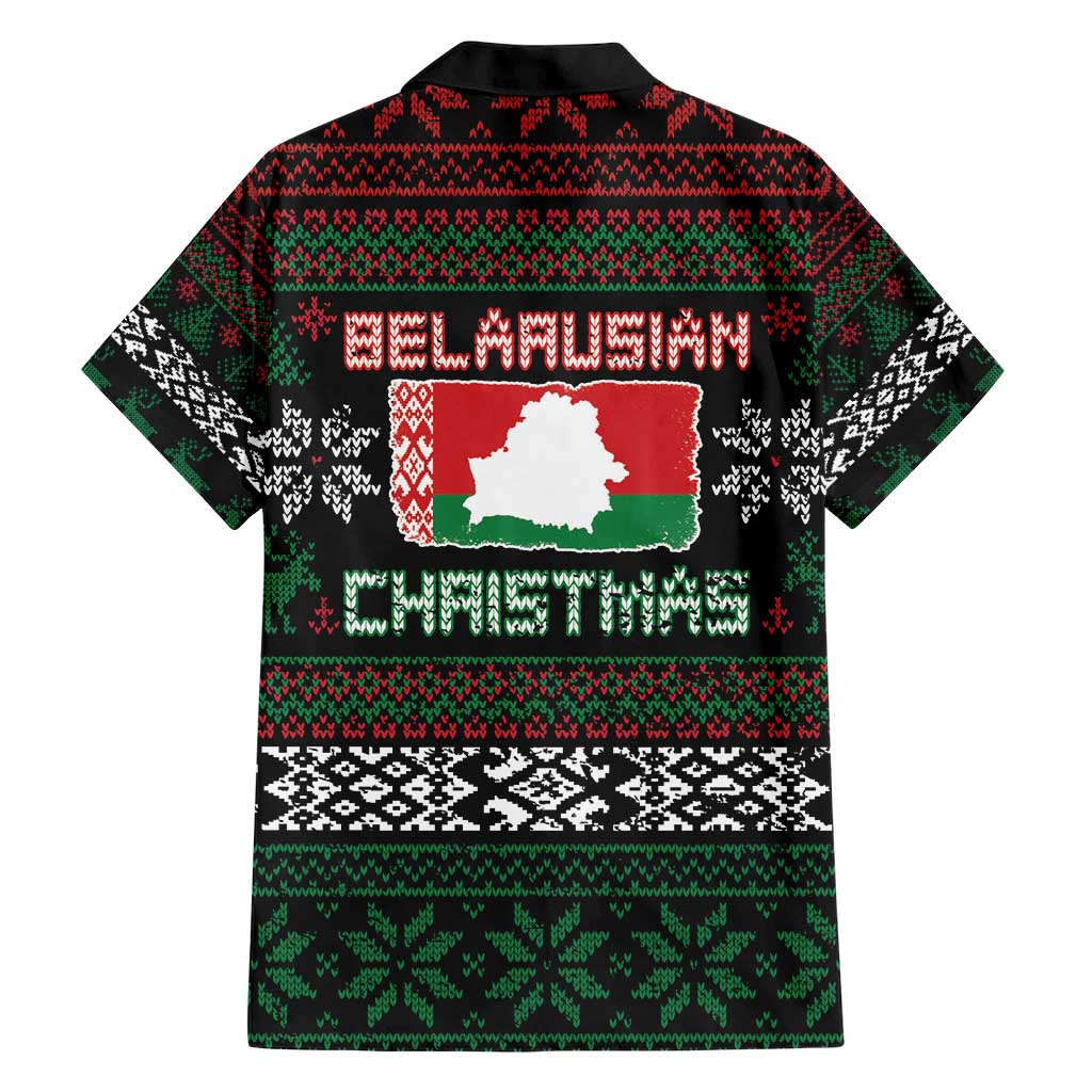 Belarus Christmas Family Matching Short Sleeve Bodycon Dress and Hawaiian Shirt Flag With Belarusian Patterns - Wonder Print Shop