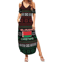 Belarus Christmas Family Matching Summer Maxi Dress and Hawaiian Shirt Flag With Belarusian Patterns - Wonder Print Shop