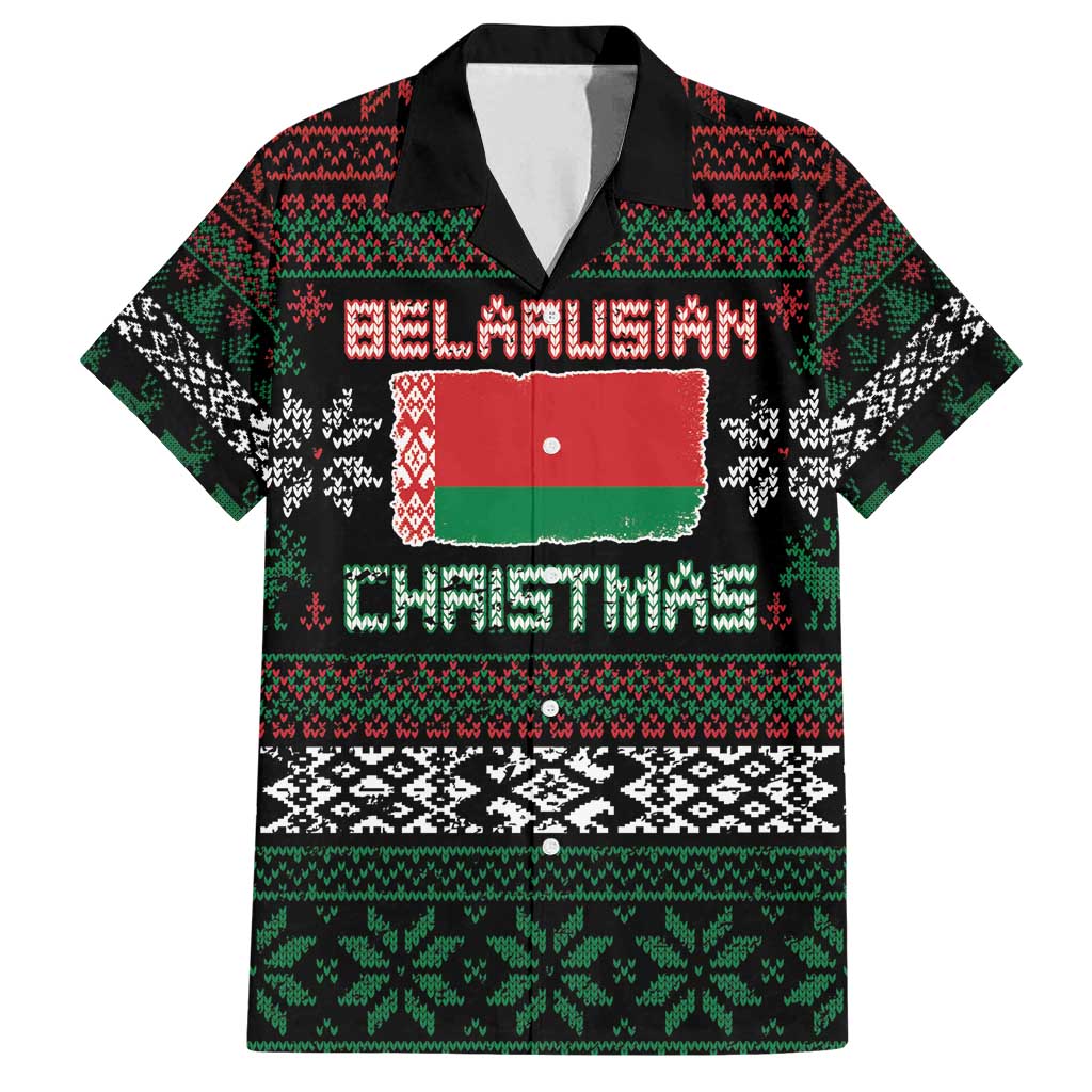Belarus Christmas Family Matching Tank Maxi Dress and Hawaiian Shirt Flag With Belarusian Patterns - Wonder Print Shop