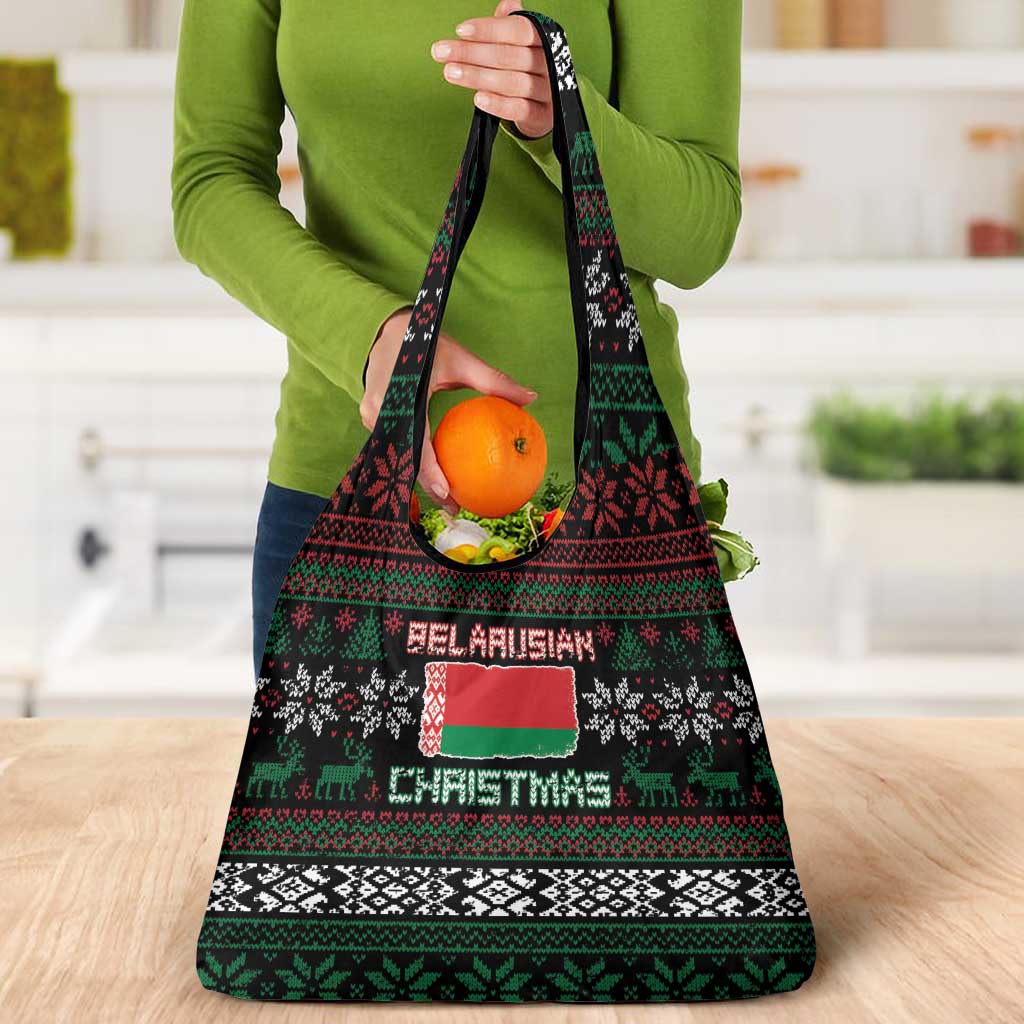 Belarus Christmas Grocery Bag Flag With Belarusian Patterns - Wonder Print Shop