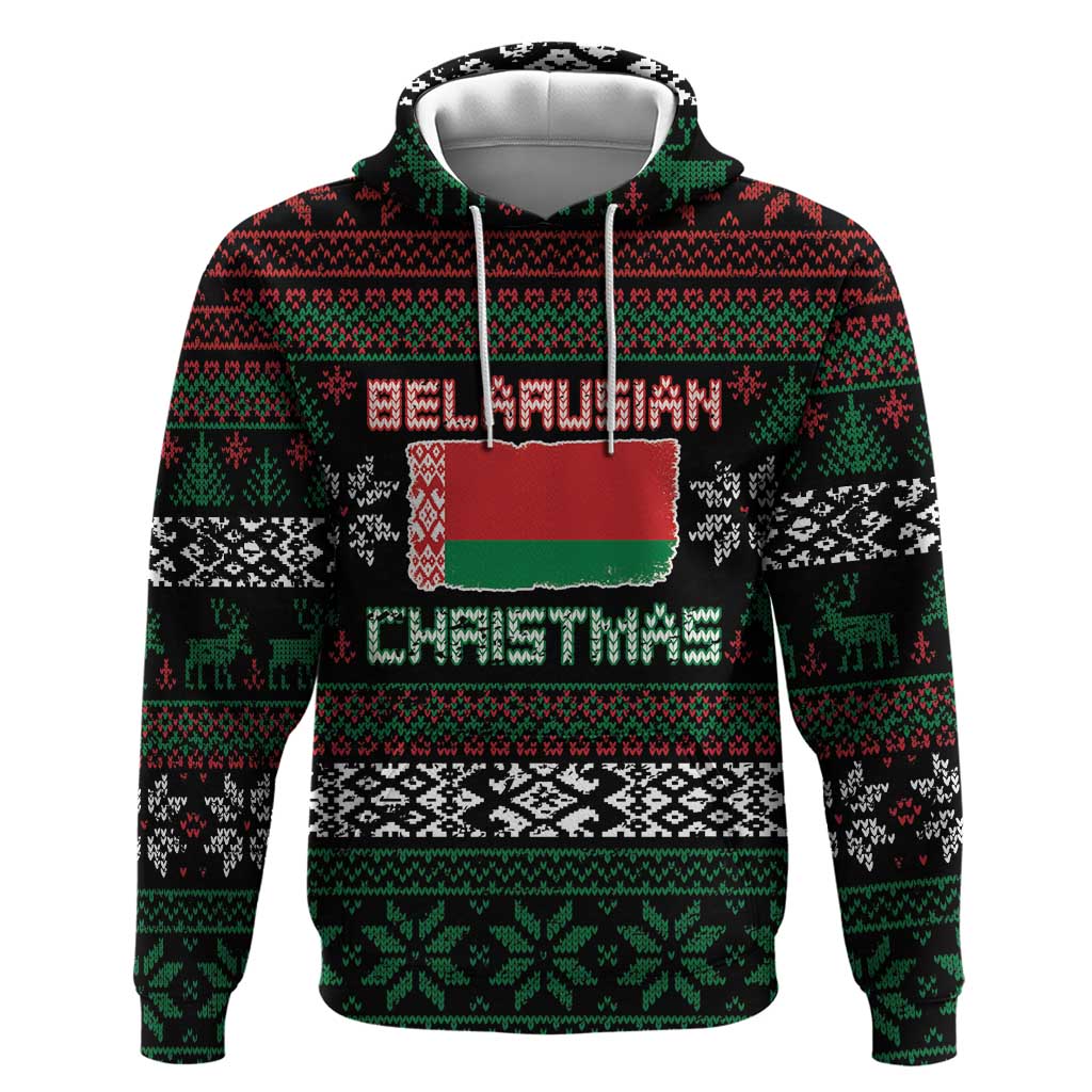 Belarus Christmas Hoodie Flag With Belarusian Patterns - Wonder Print Shop