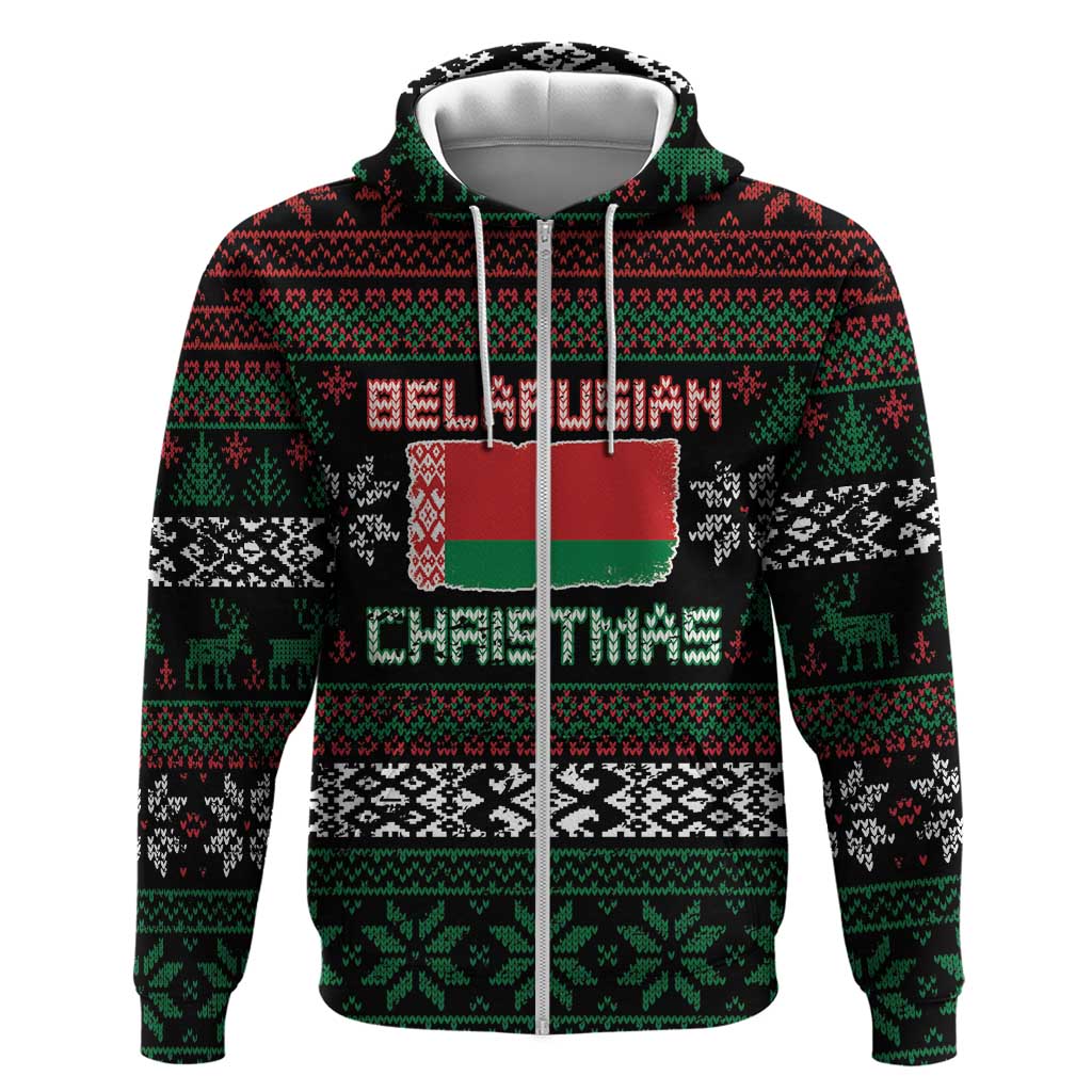 Belarus Christmas Hoodie Flag With Belarusian Patterns - Wonder Print Shop