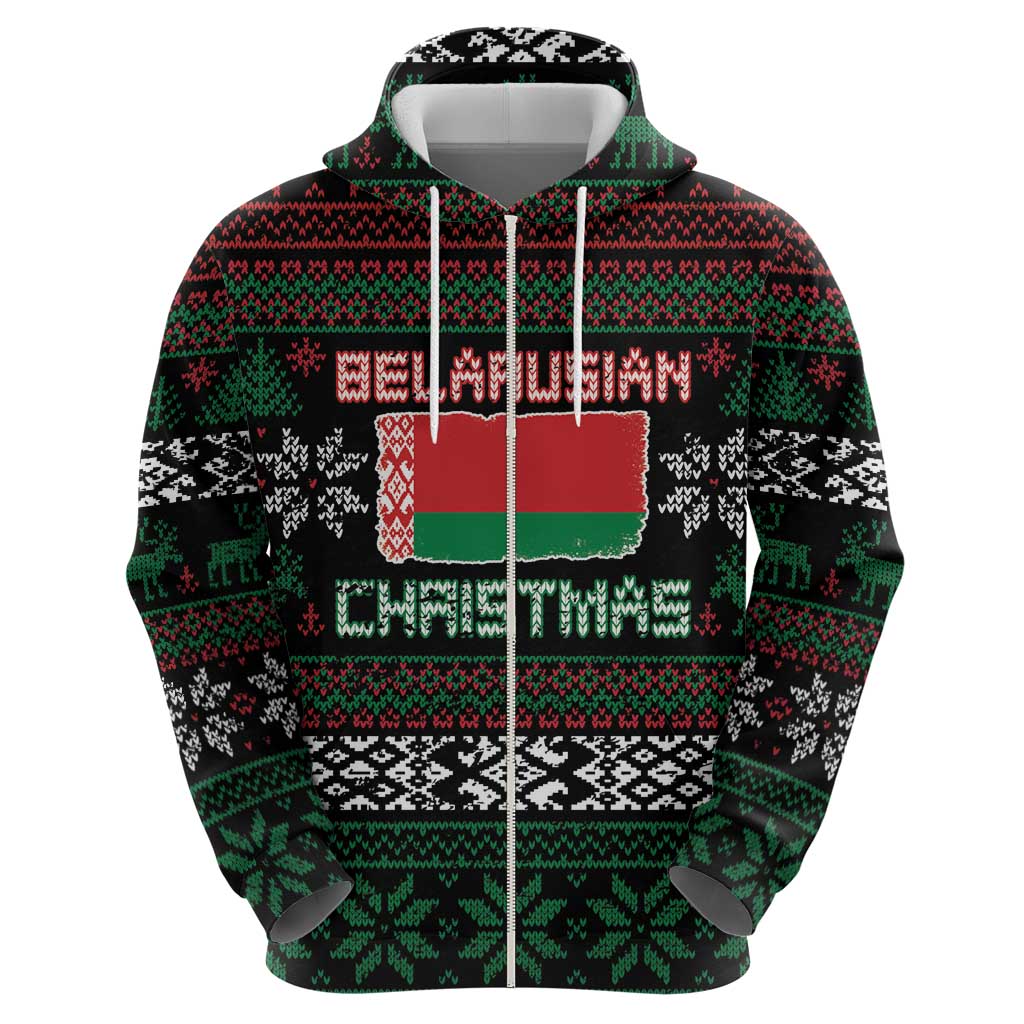 Belarus Christmas Hoodie Flag With Belarusian Patterns - Wonder Print Shop