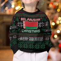 Belarus Christmas Kid Ugly Christmas Sweater Flag With Belarusian Patterns - Wonder Print Shop