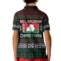 Belarus Christmas Kid Polo Shirt Flag With Belarusian Patterns - Wonder Print Shop