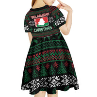 Belarus Christmas Kid Short Sleeve Dress Flag With Belarusian Patterns - Wonder Print Shop