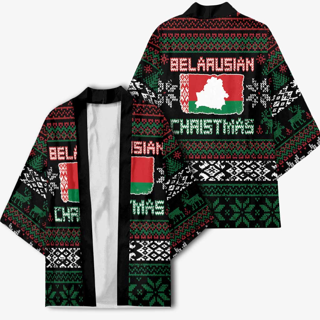 Belarus Christmas Kimono Flag With Belarusian Patterns - Wonder Print Shop