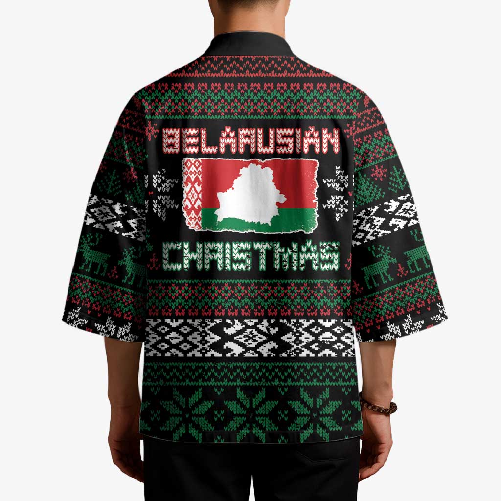 Belarus Christmas Kimono Flag With Belarusian Patterns - Wonder Print Shop